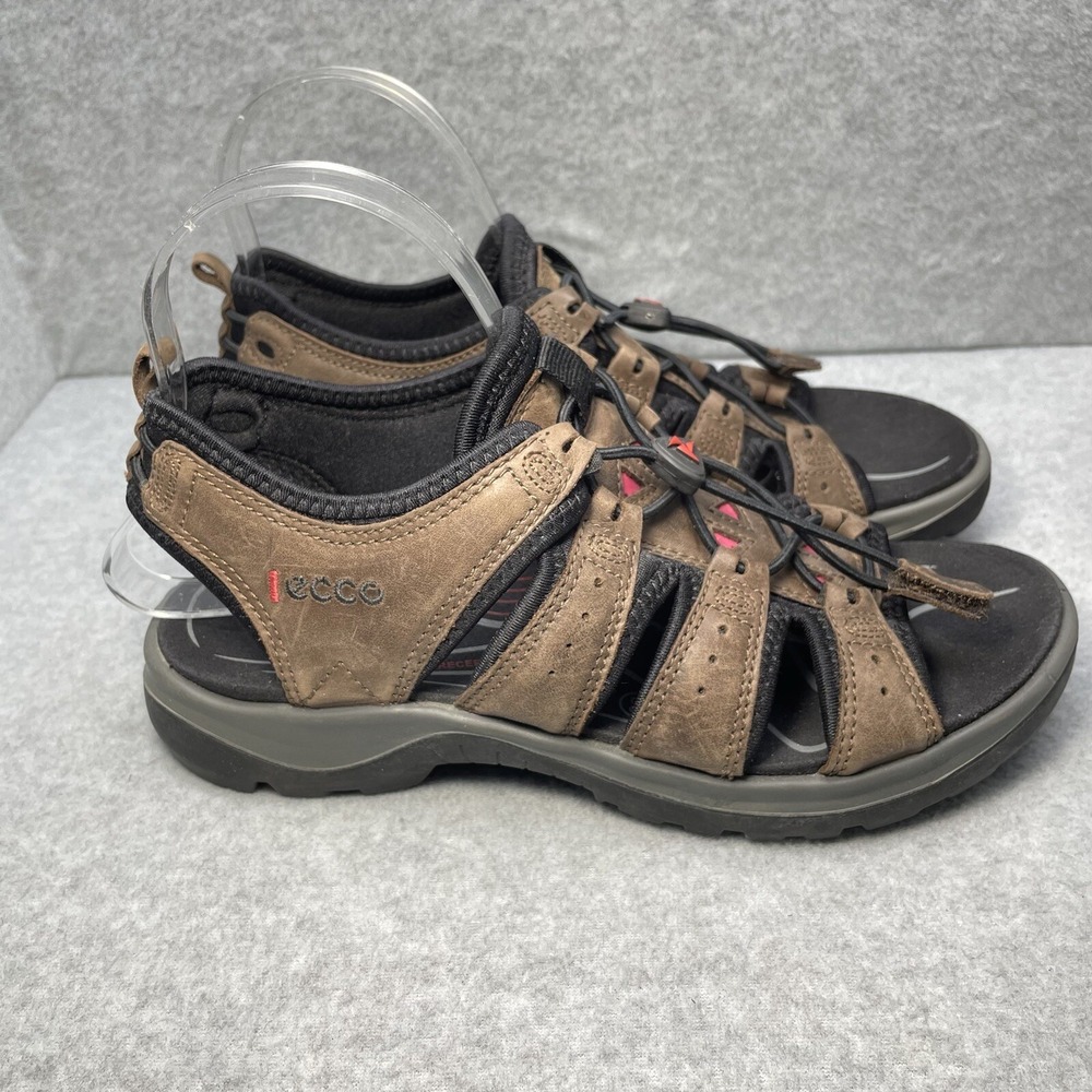 Ecco Bluma Women's Size 9 Brown  Gladiator Sandals Toggle Strap Comfort Walking